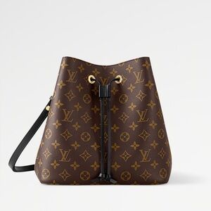 Louis Vuitton NeoNoé MM Monogram Bucket Bag | Black Trim | Authentic